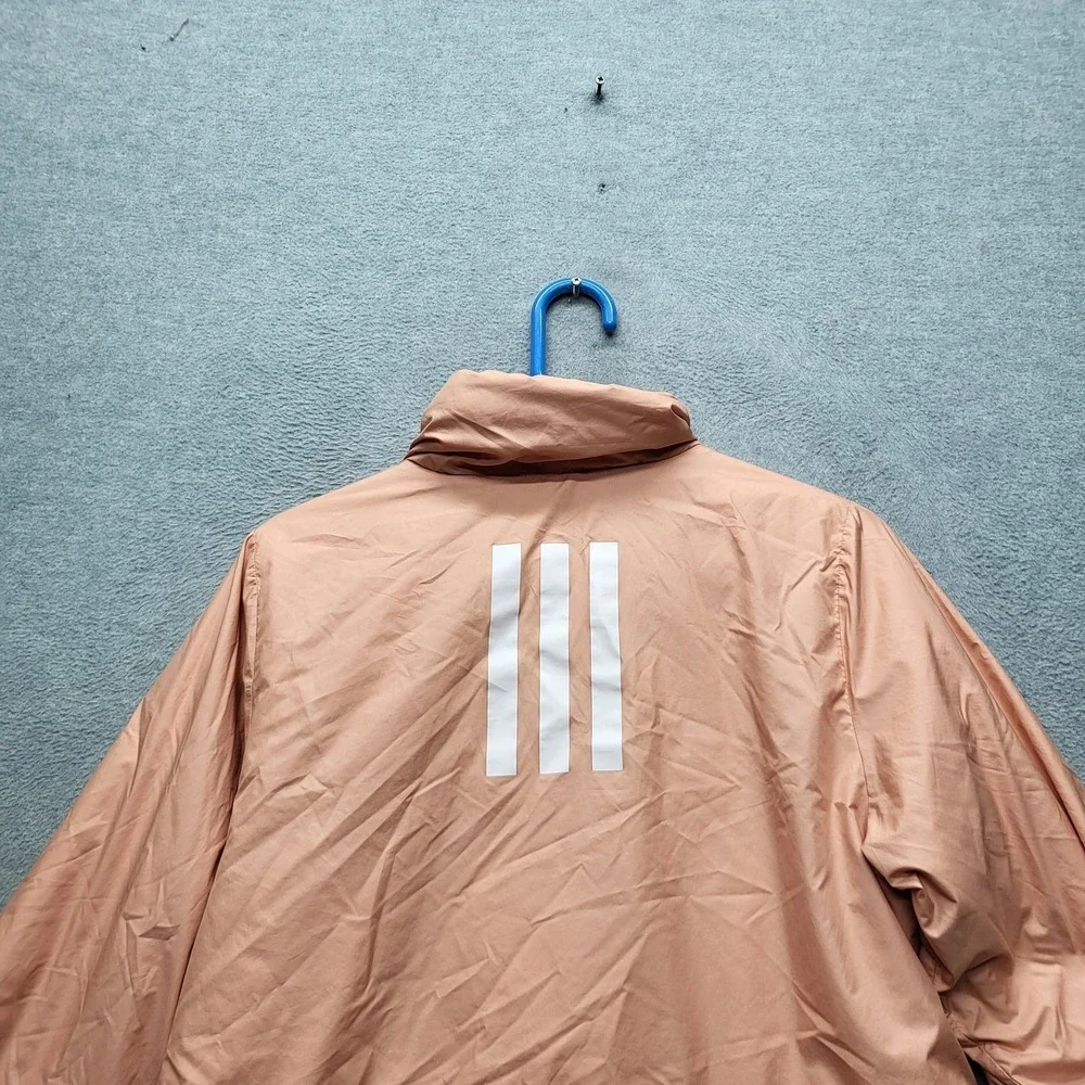 Adidas Women Jacket M Peach Windbreaker Primegreen Insulated Basic 3‎ Stripe